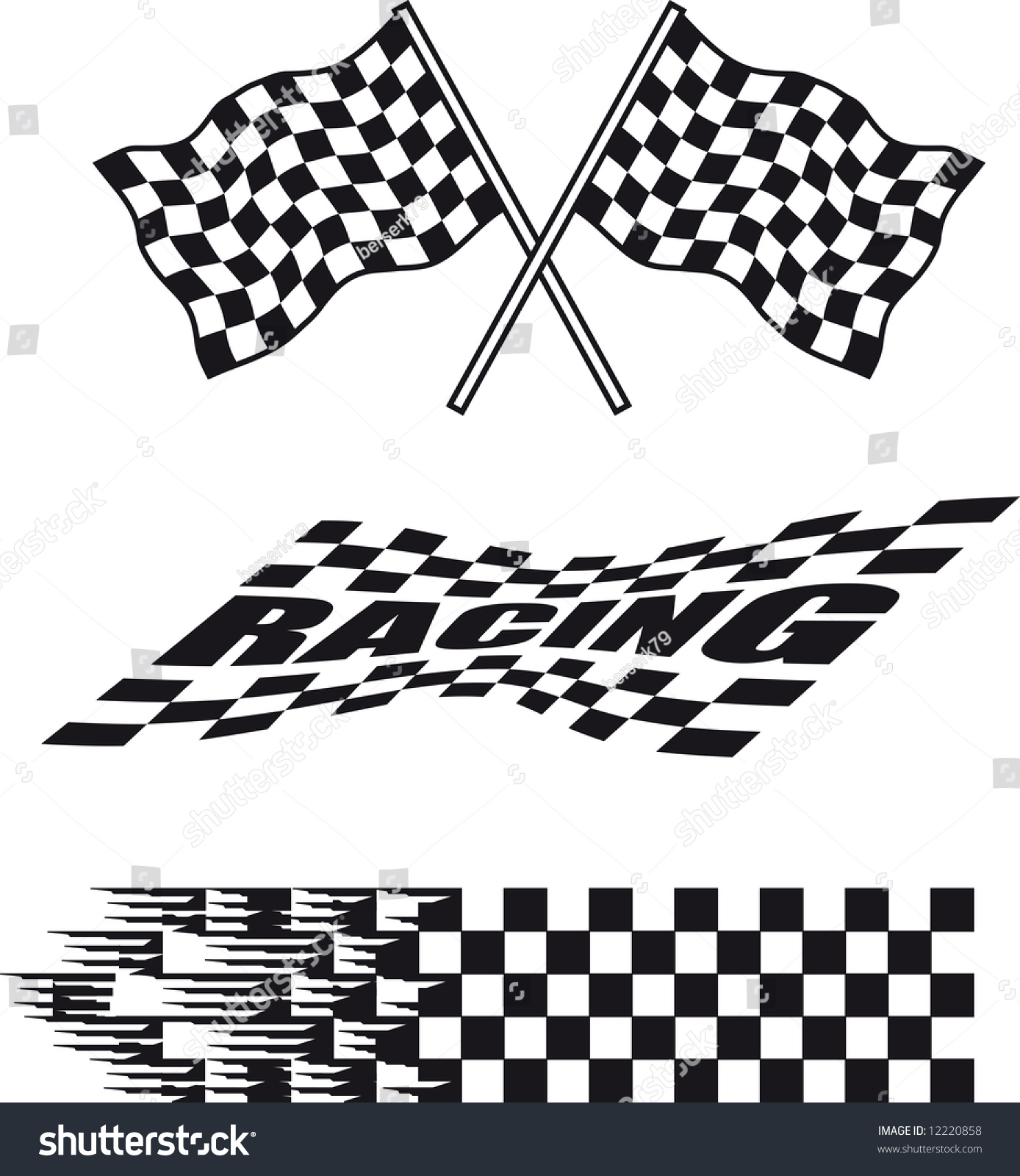 Illustration Of Three Racing Flag - 12220858 : Shutterstock