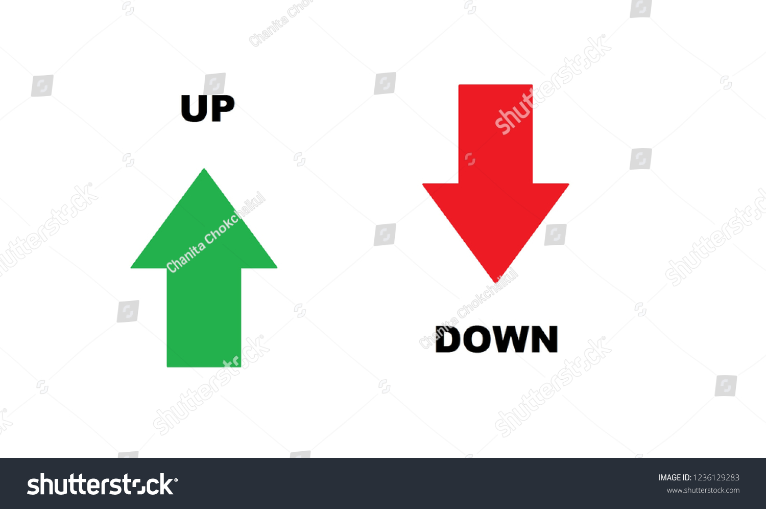 Illustration Arrow Down Arrow Word Down Stock Illustration