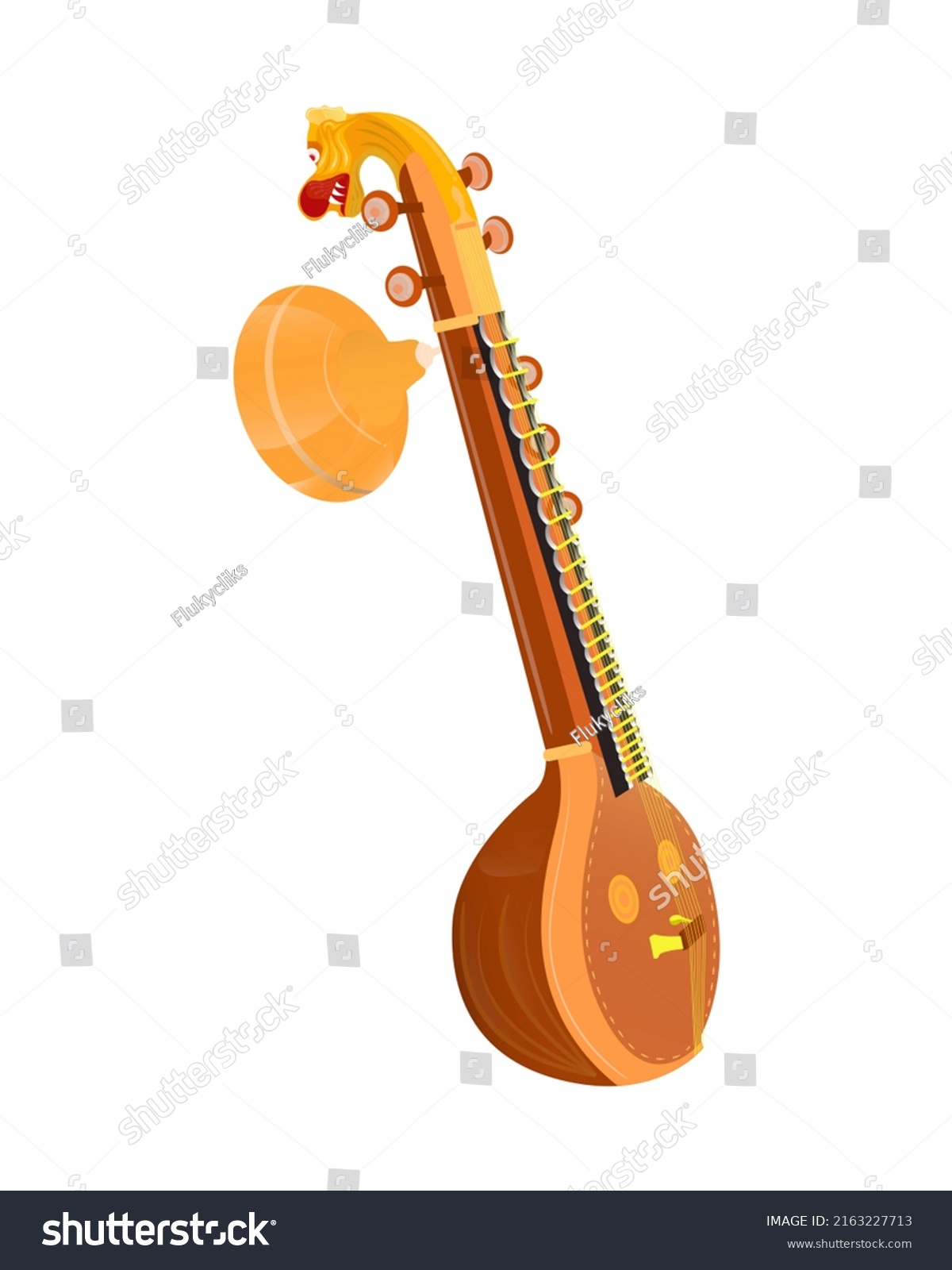 Illustration Veena Isolated Over Whitedetailed Graphic Stock ...