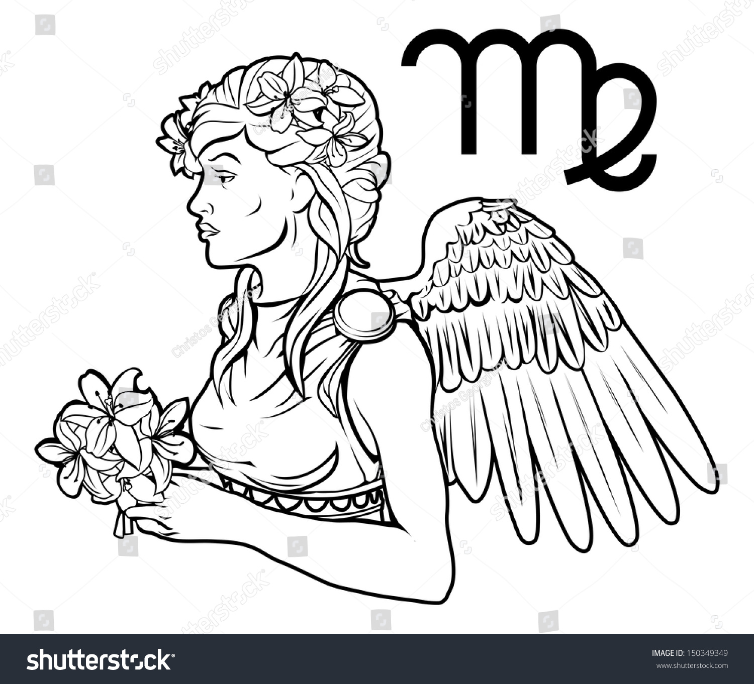 Illustration Of Virgo The Virgin Zodiac Horoscope Astrology Sign ...