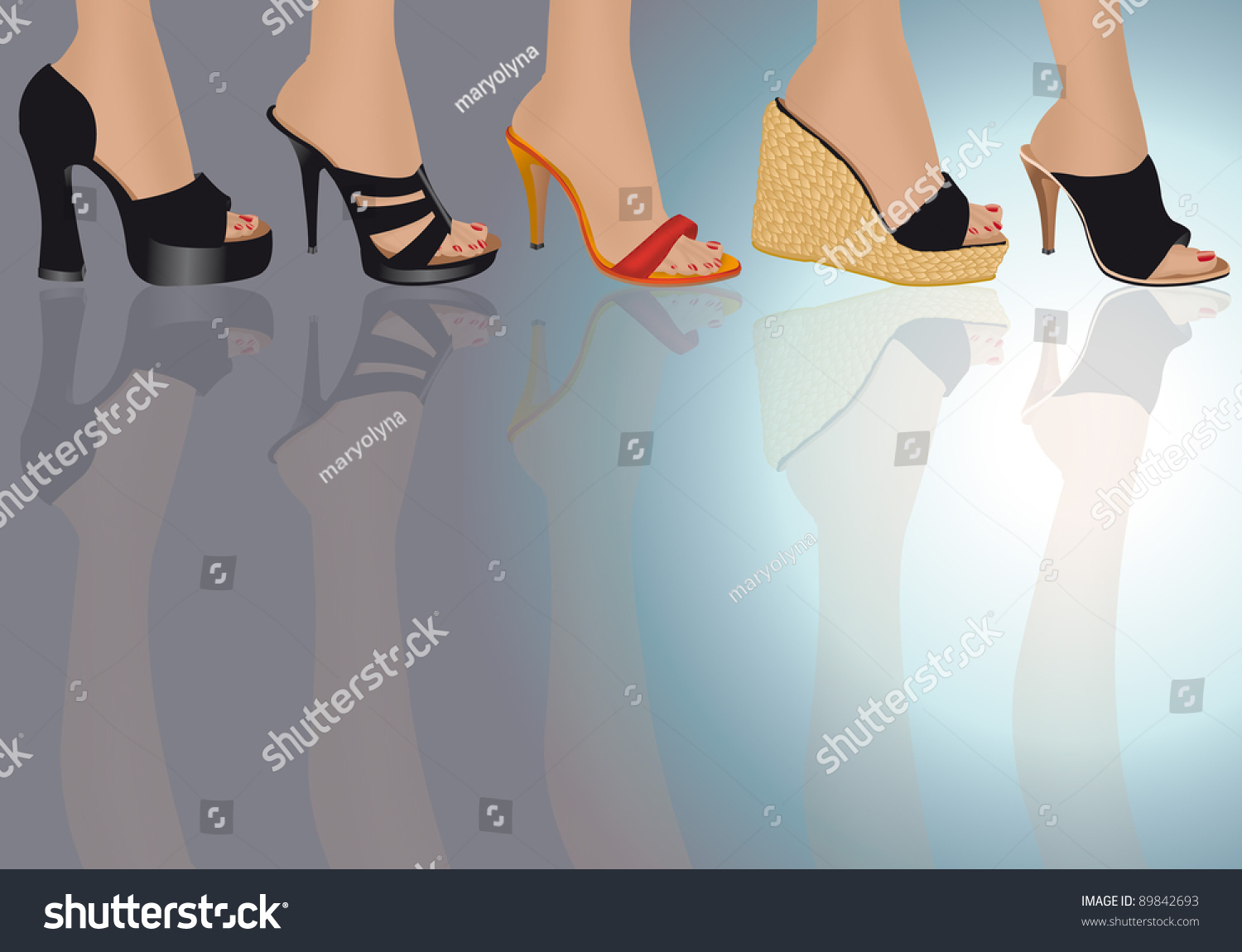 Illustration Of Women'S Shoes - 89842693 : Shutterstock