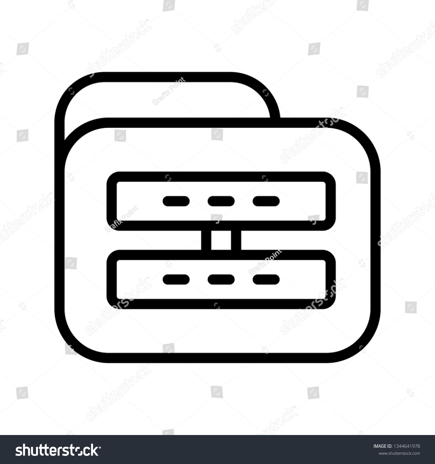 Illustration Server Folder Icon Stock Illustration 1344641978 ...