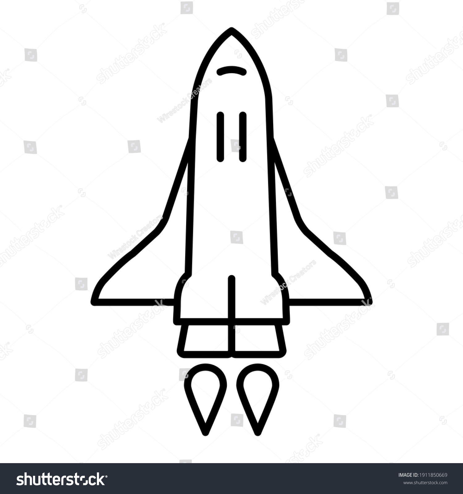 Illustration Space Shuttle Outline Icon Design Stock Illustration ...