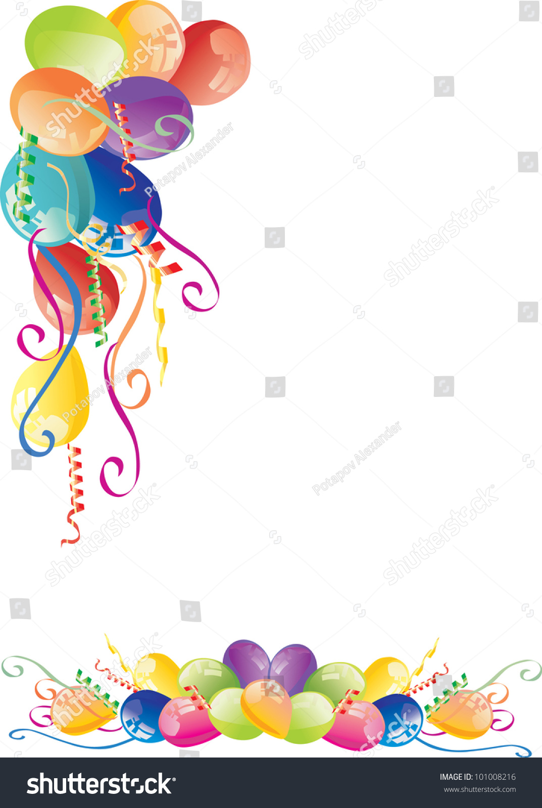 Illustration Color Balloons Corner Isolated On Stock Illustration ...