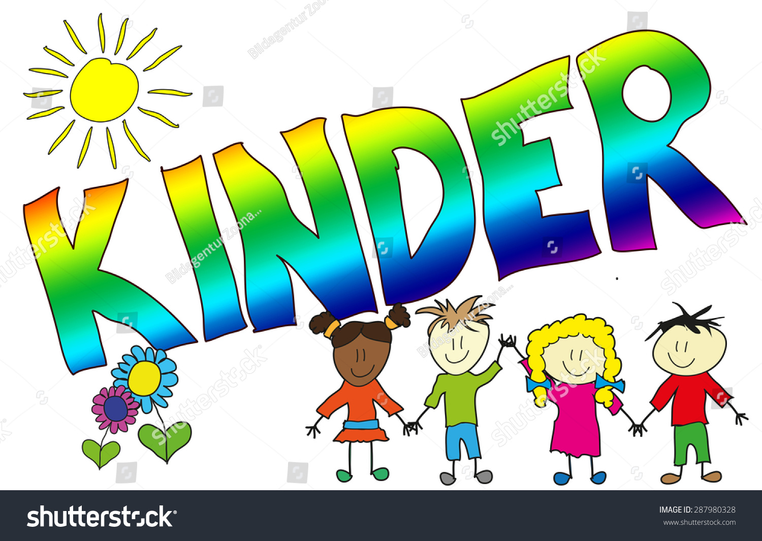 Illustration German Word Kinder Children Stock Illustration