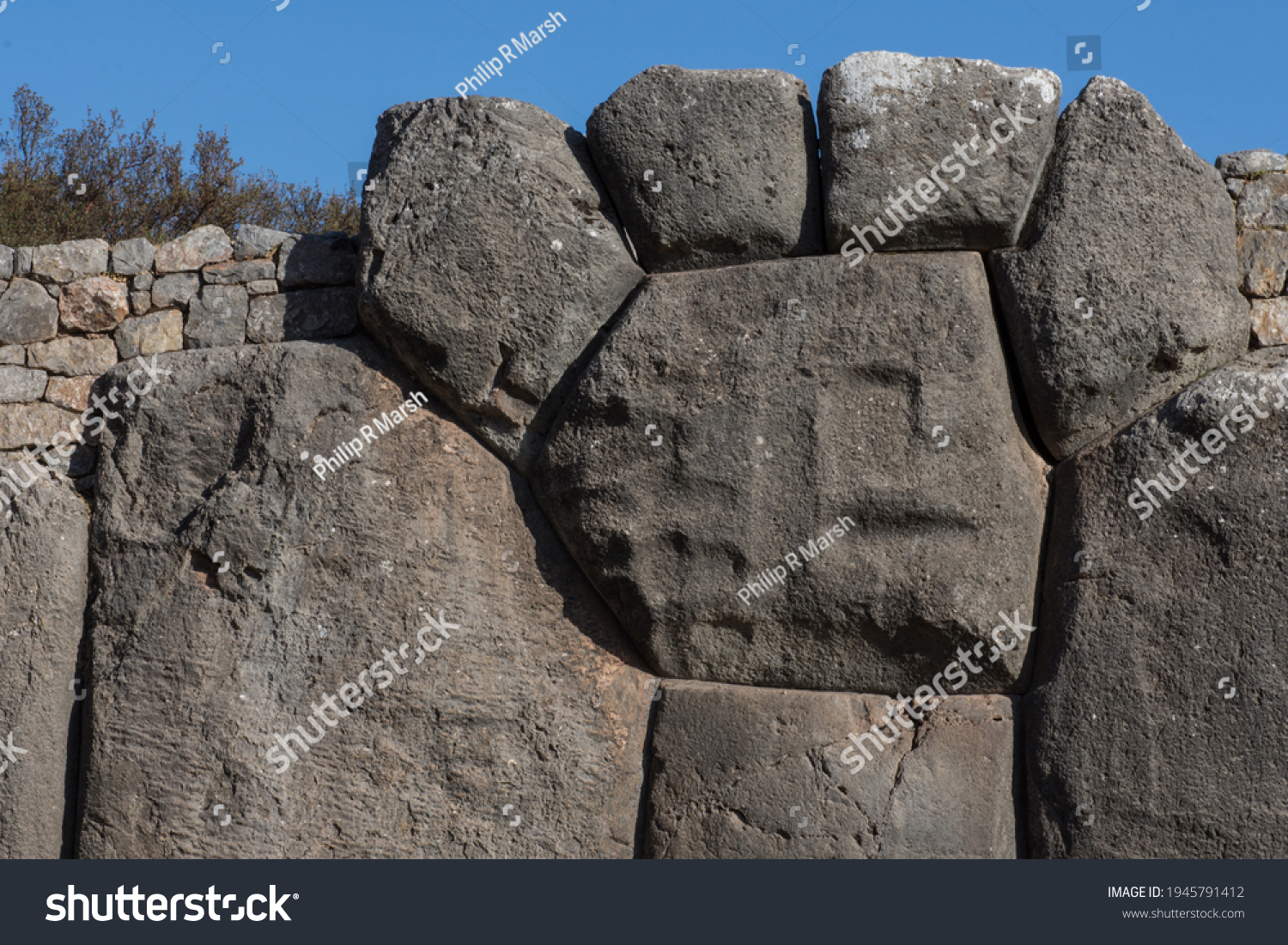 Image Block Carving On Hexagonal Stone Stock Photo 1945791412 ...