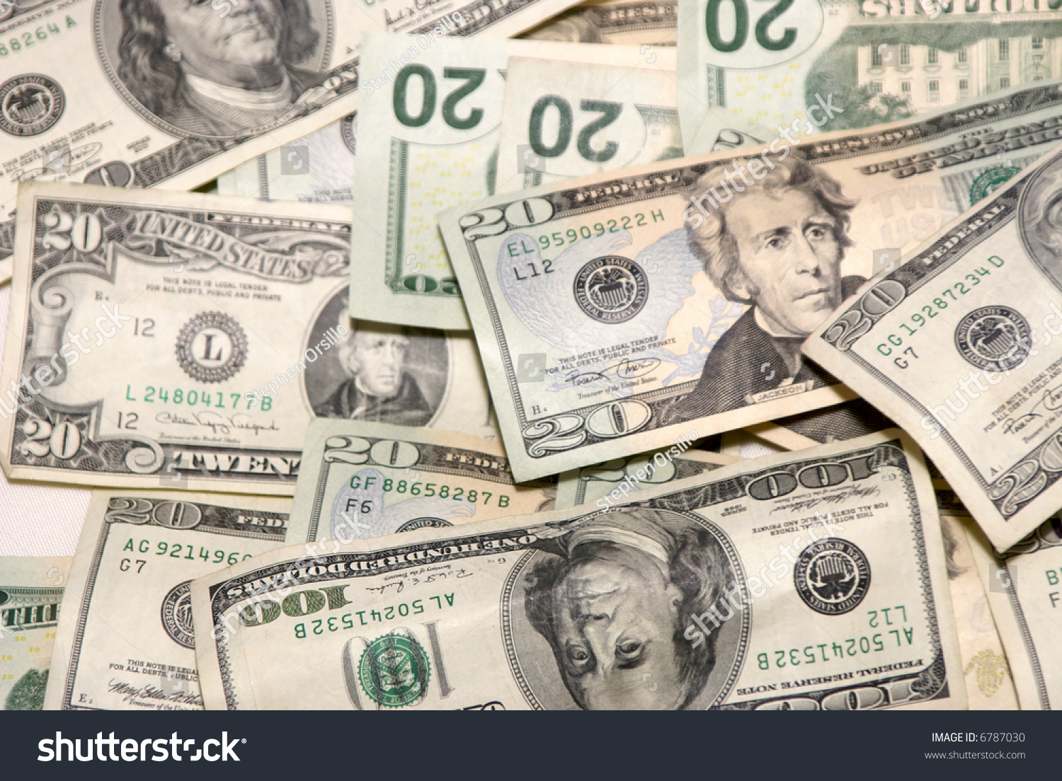 Image Scattered United States Currency Twenties Stock Photo 6787030 ...