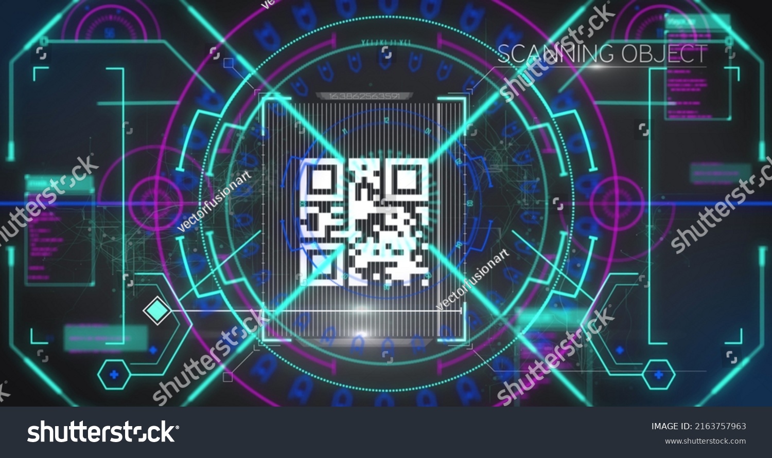 Image Scope Scanning Qr Code Security Stock Illustration 2163757963