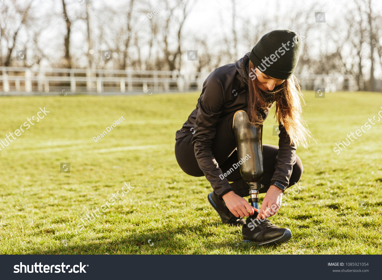  Mint Green Dual Curve Template Design Featuring Image of Young Handicapped Sportswoman