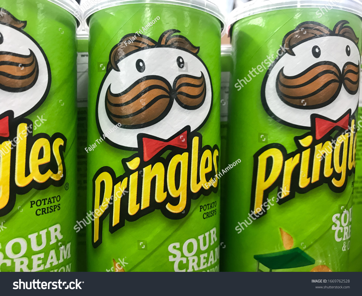 Image Green Colour Tubes Pringles Sour Stock Photo (Edit Now) 1669762528