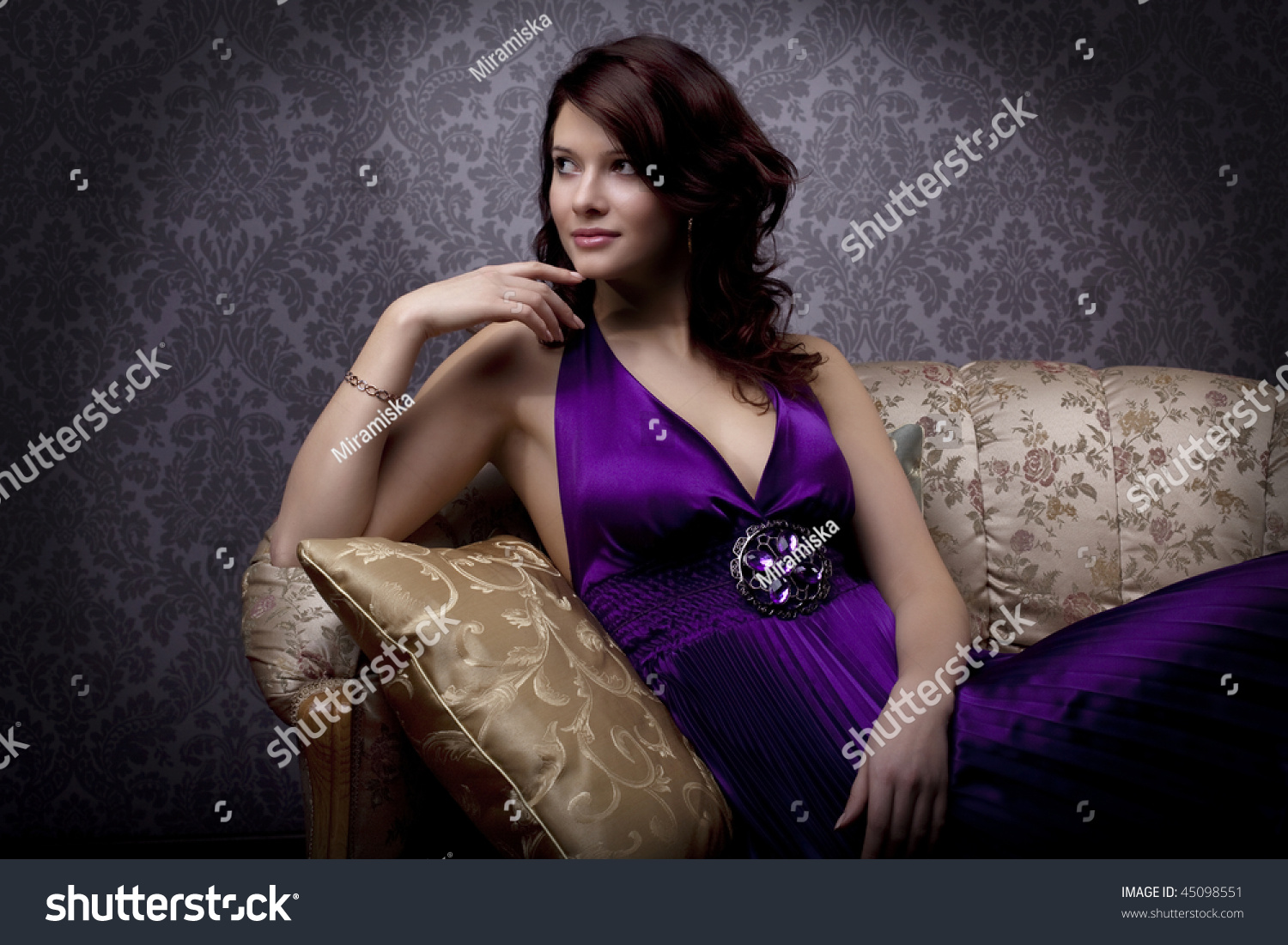 Images Beautiful Glamorous Girl On Couch Stock Photo Edit Now