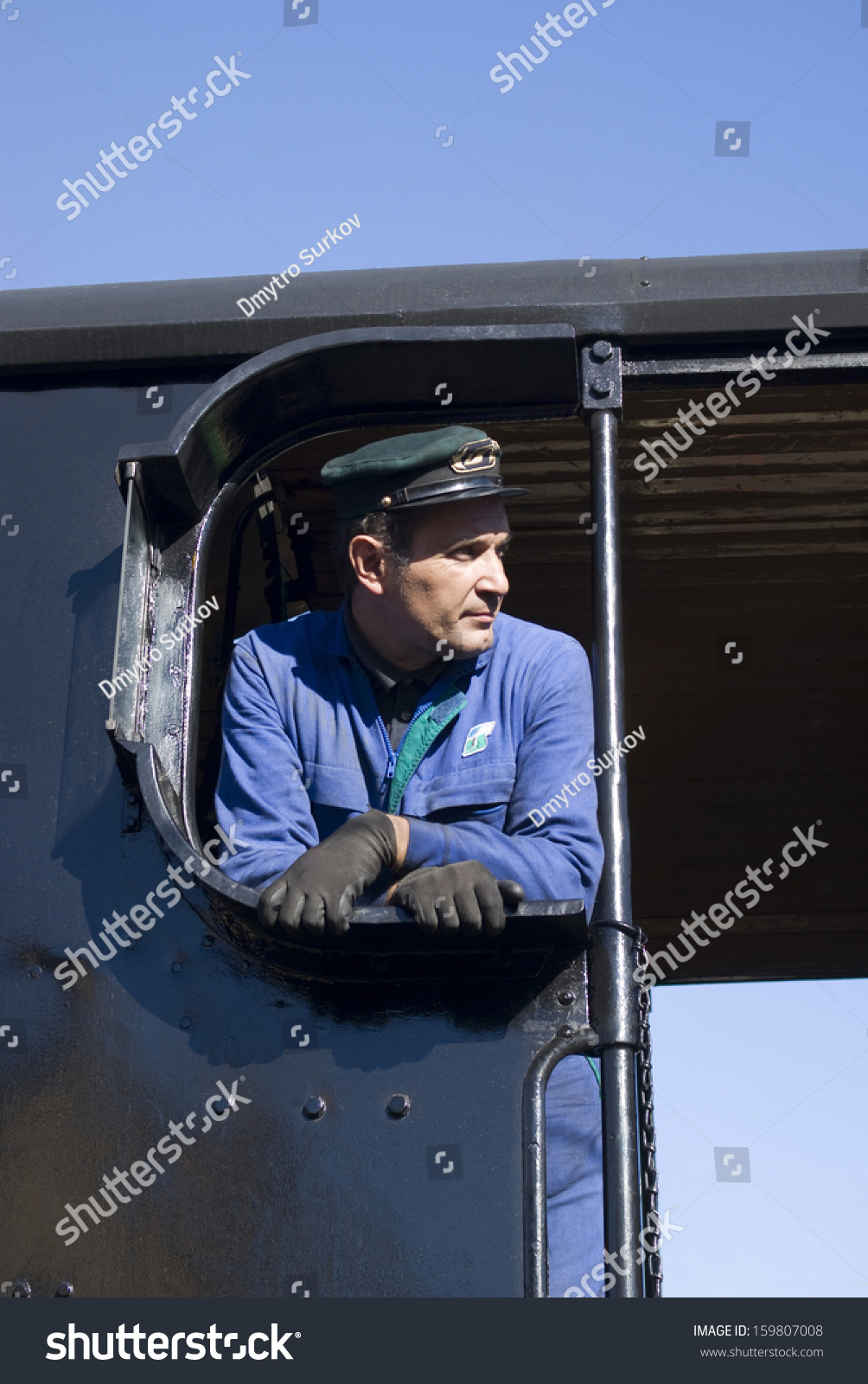 Imperia, Italy - October 12: An Unidentified Steam Train Driver Looking ...