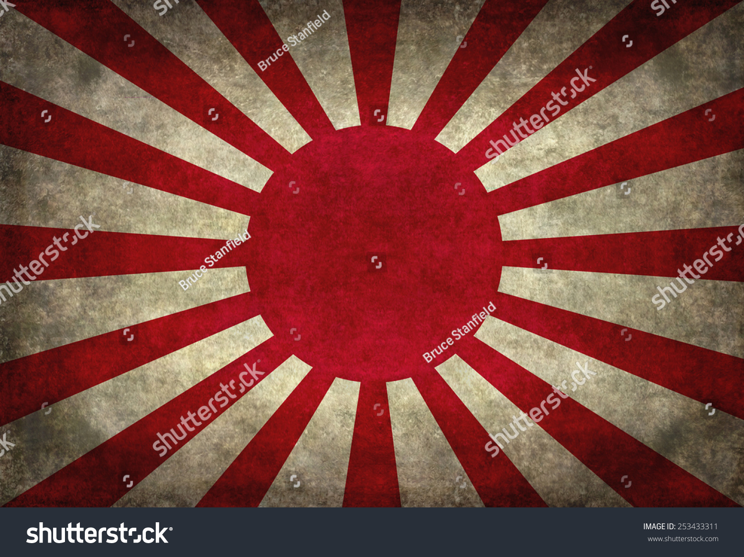 Imperial Japanese Army Ensign Flag Distressed Stock Illustration ...