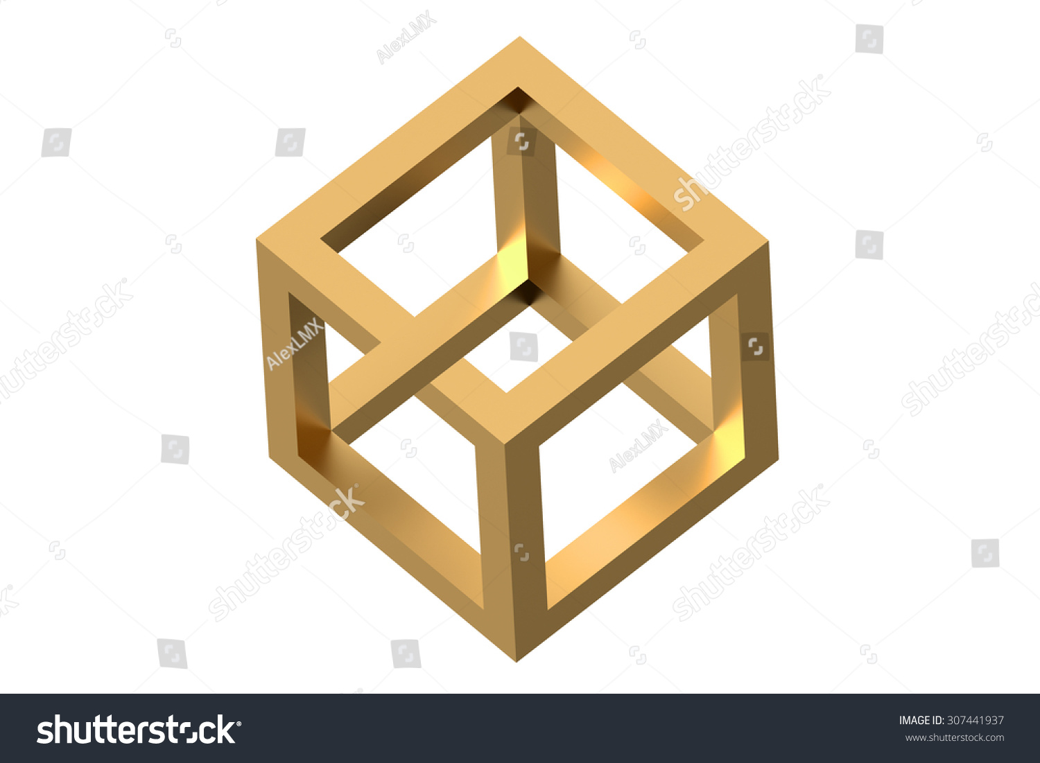 Impossible Cube Optical Illusion Illusion Isolated Stock Illustration ...