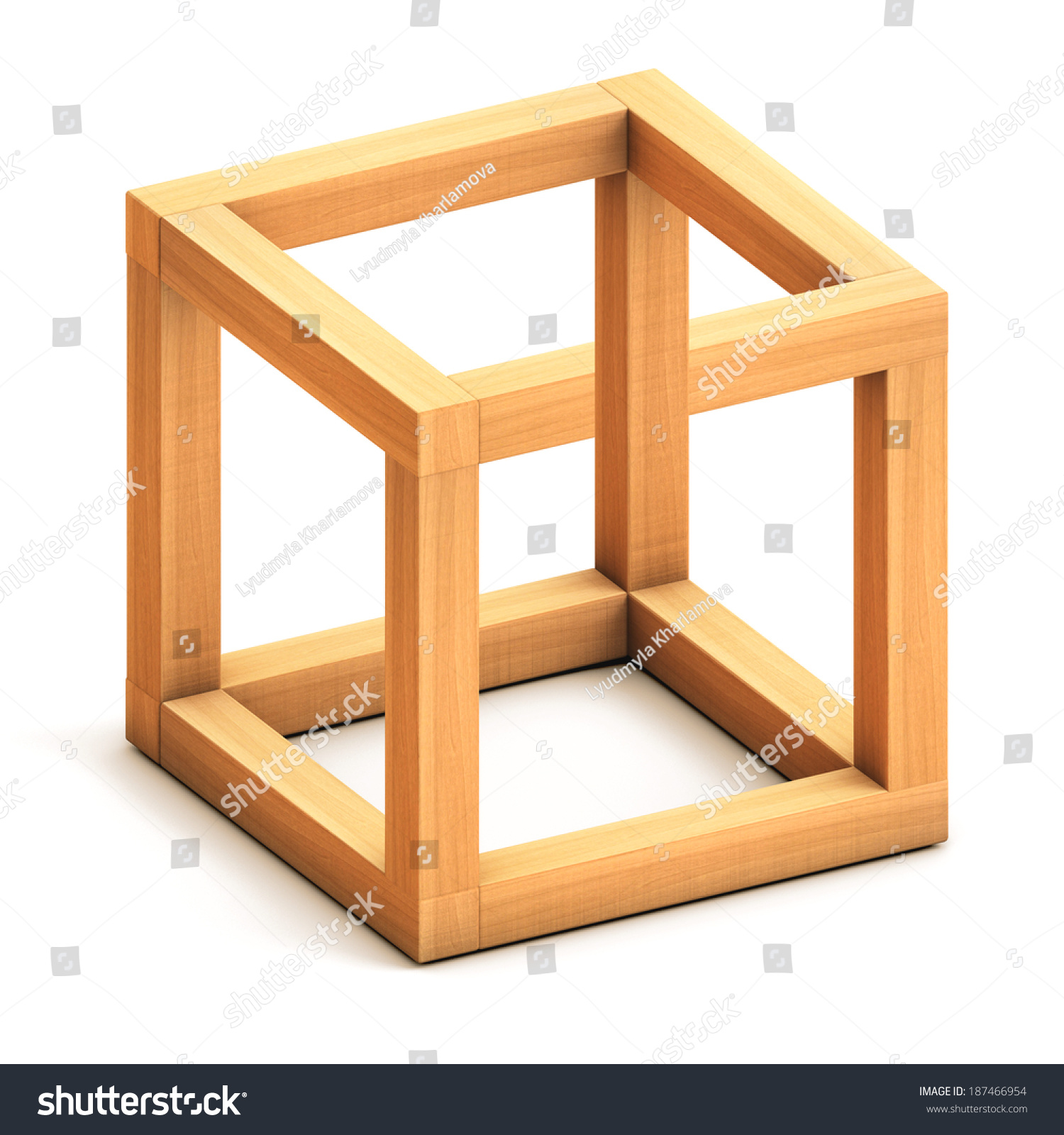 Impossible Cube. Optical Illusion. Impossible Geometrical Figure Stock ...