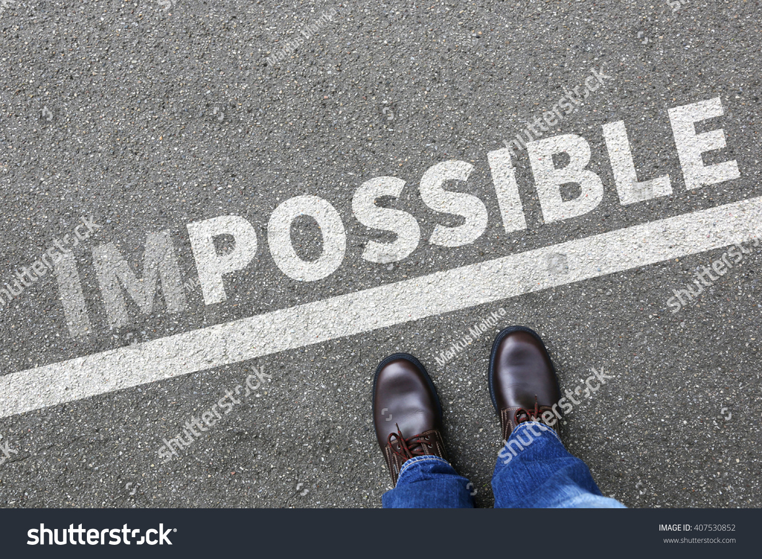 Impossible Possible Success Successful Career Businessman Stock Photo ...