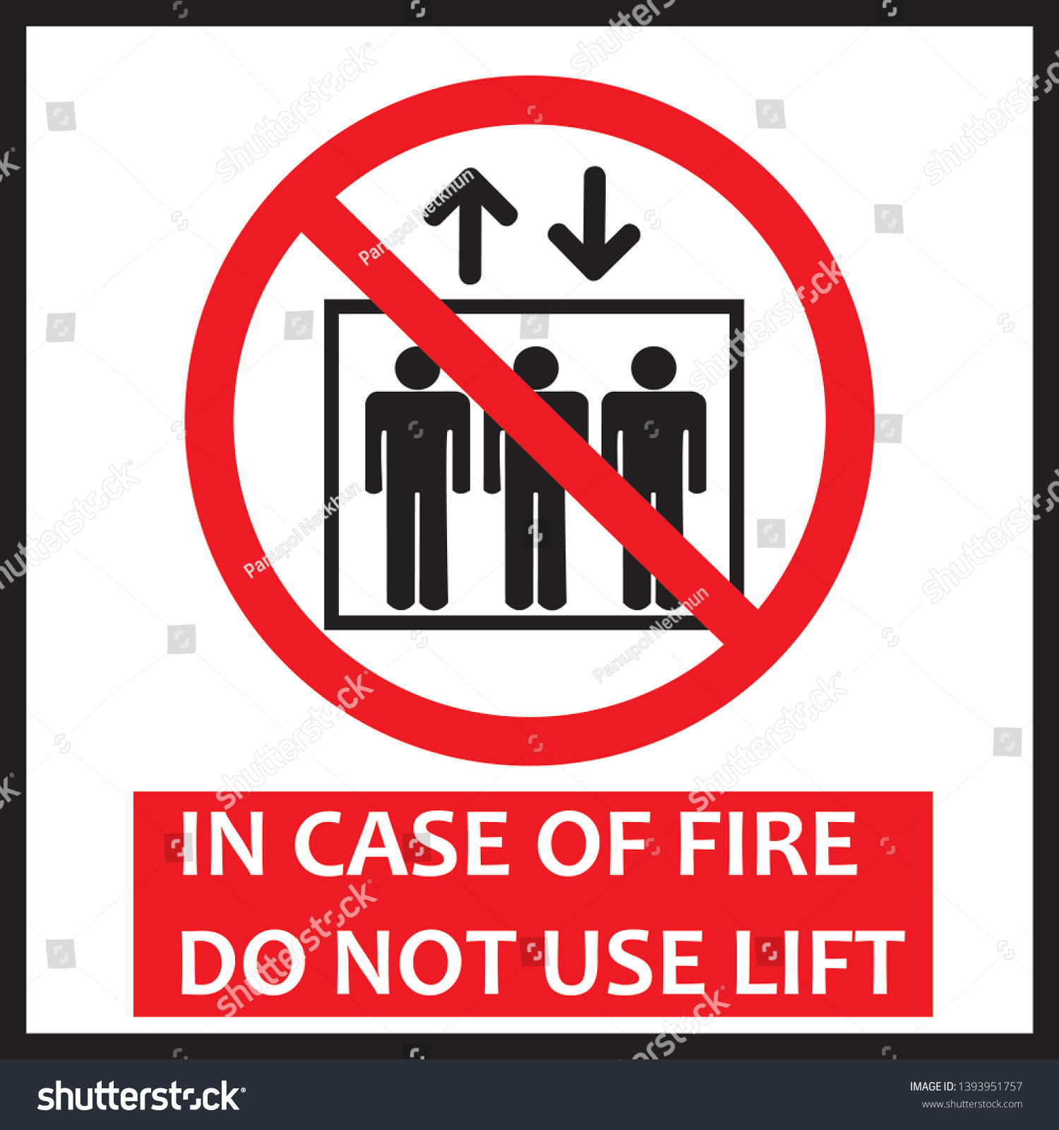 Case Fire Do Not Use Lift Stock Illustration 1393951757 | Shutterstock