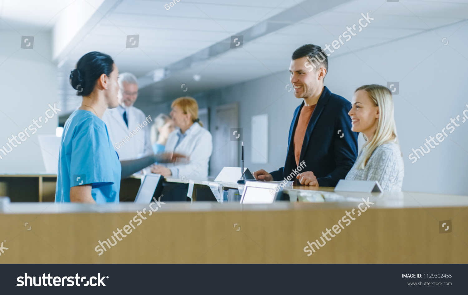 Hospital Reception Desk Nurse On Duty Stock Photo Edit Now