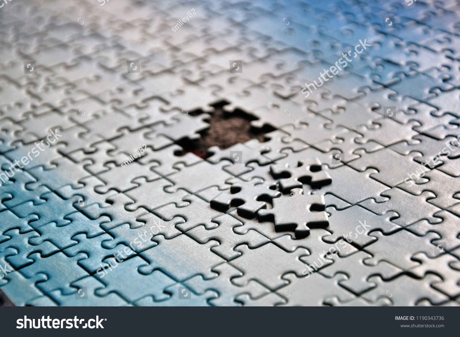 Incomplete Jigsaw Puzzles Last Pieces Missing Stock Photo Edit Now 1190343736