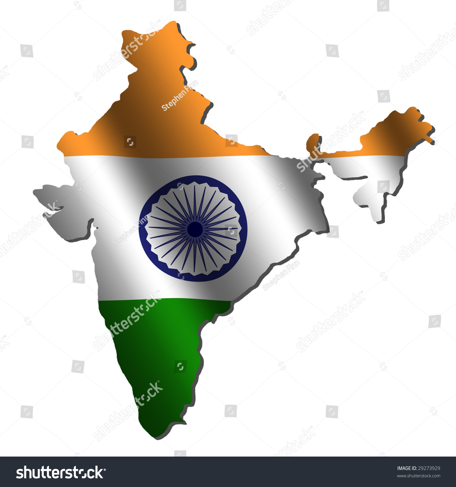 India Map Rippled Flag On White Stock Illustration 29273929 - Shutterstock