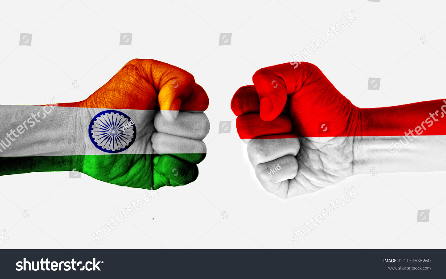 India Vs Indonesia Fist India Indonesia Stock Photo Edit Now 1179638260