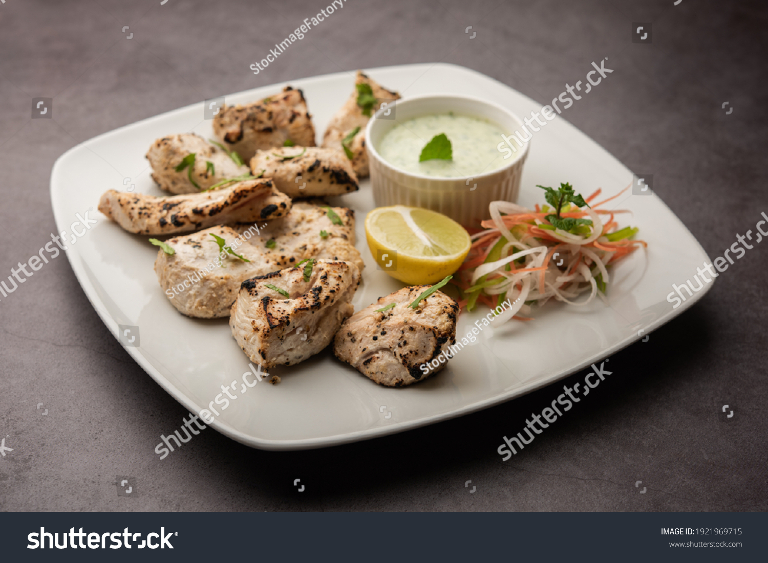 Indian Afghani Chicken Malai Tikka Grilled Stock Photo 1921969715 ...