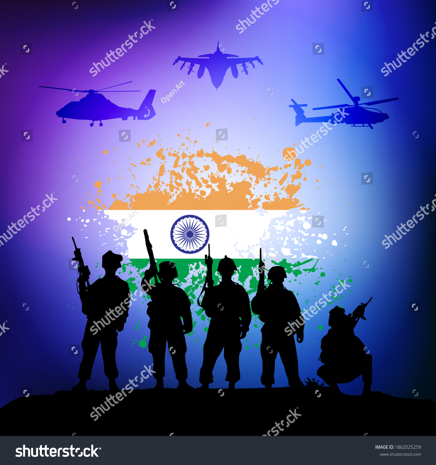 Indian Armed Forces Flag Day 7th Stock Illustration 1862025259