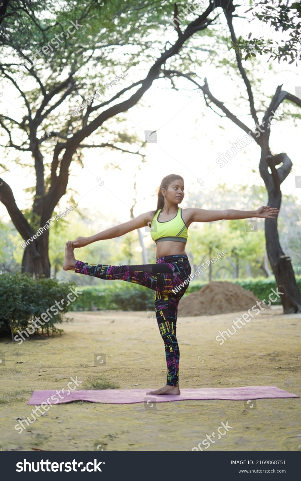 Indian Beautiful Girl Doing Advanced Yoga Stock Photo 2169868751 