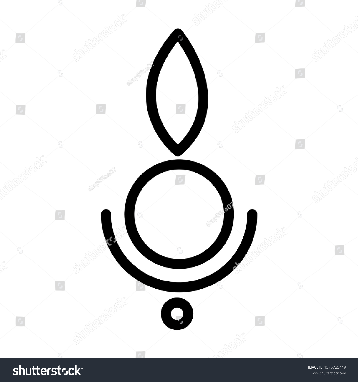 Indian Bindi Illustration Black Line Icon Stock Illustration 1575725449