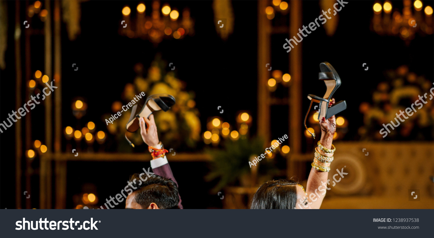 Indian Bride Grooms Wedding Reception Game Stock Photo Edit Now