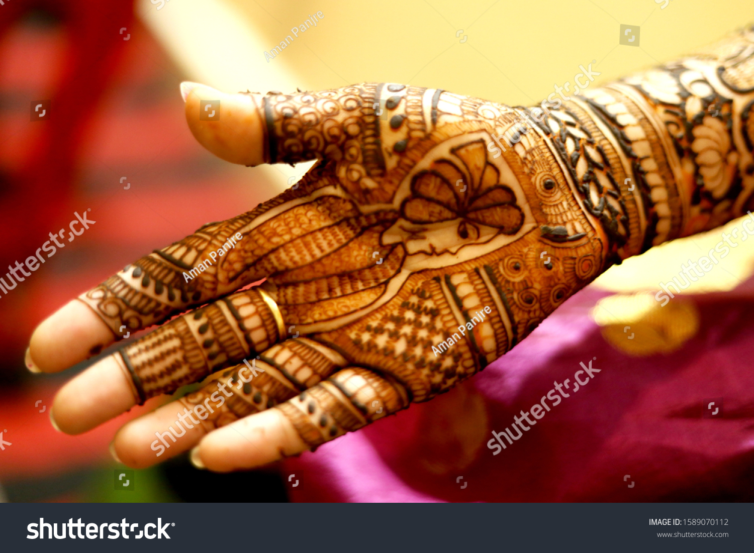 Indian Brides Hand Beautiful Mehndi Design Stock Photo Edit Now