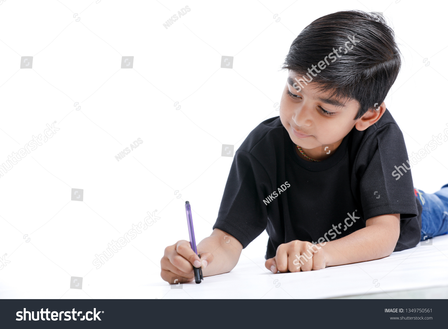 Indian Child Writing On Note Book Stock Photo 1349750561 | Shutterstock