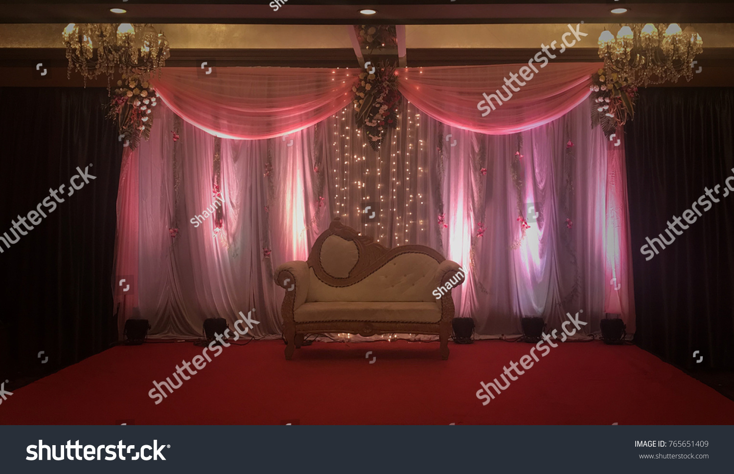 Indian Decorative Wedding Stage Backdrop Royalty Free Stock Image