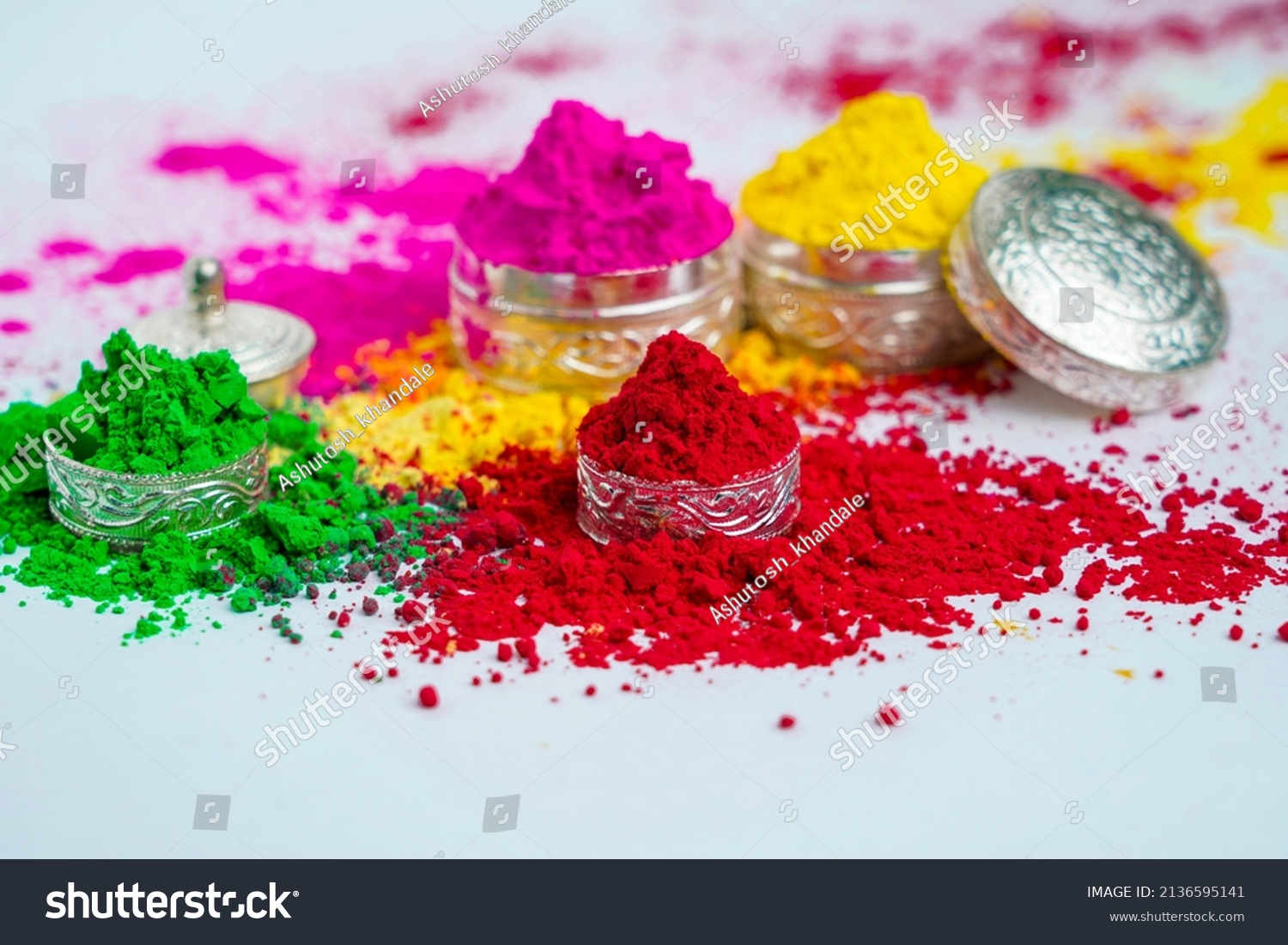 Indian Festival Holi Concept Multi Colors Stock Photo 2136595141