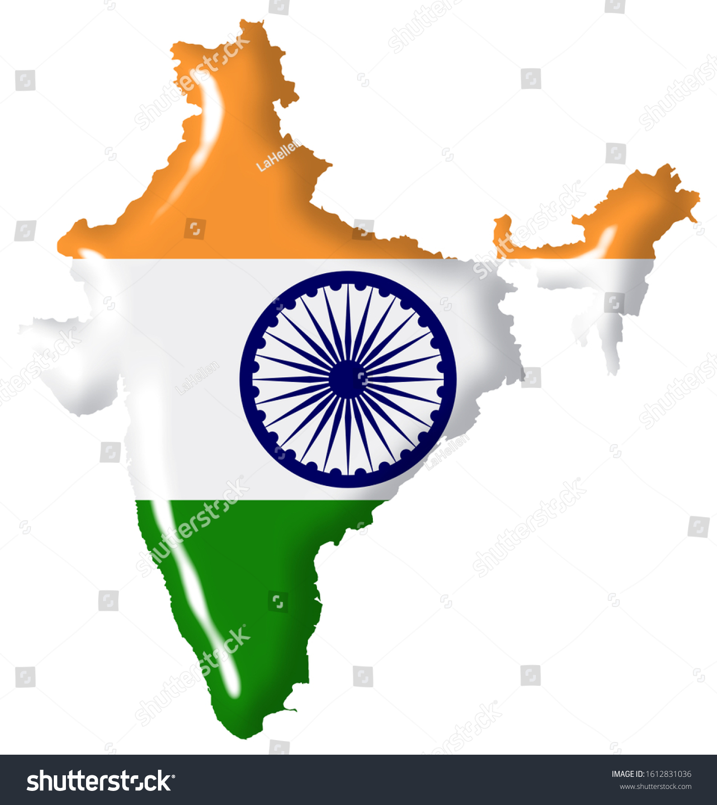 Indian Flag On National Borders Stock Illustration 1612831036