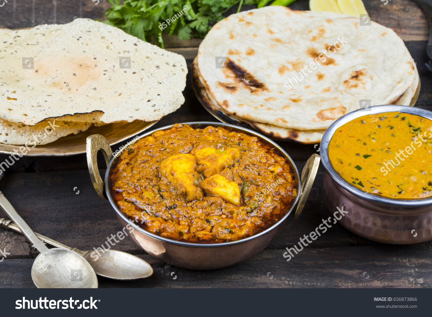 Indian Food Kadai Paneer Served Dal Stock Photo 656873866 | Shutterstock