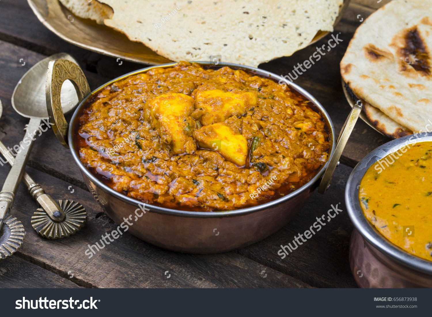 Indian Food Kadai Paneer Served Dal Stock Photo 656873938 | Shutterstock