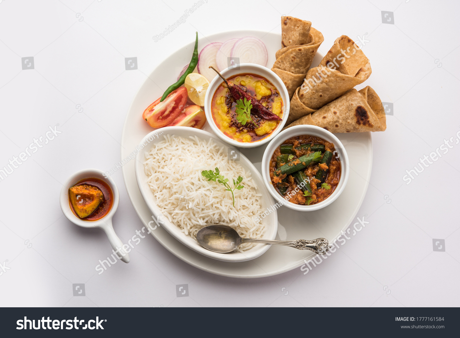 Indian Food Platter Vegetarian Thali Includes Stock Photo (Edit Now ...