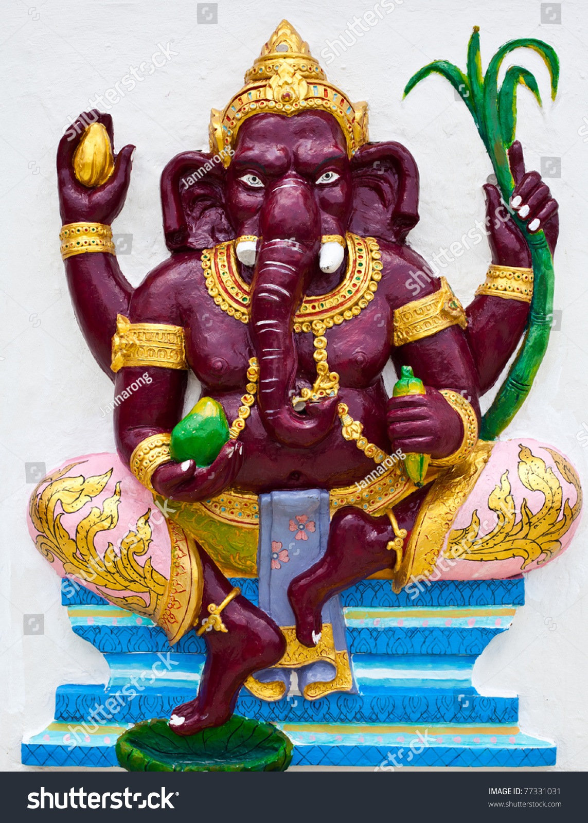 Indian God Ganesha Avatar Image Stucco 77331031