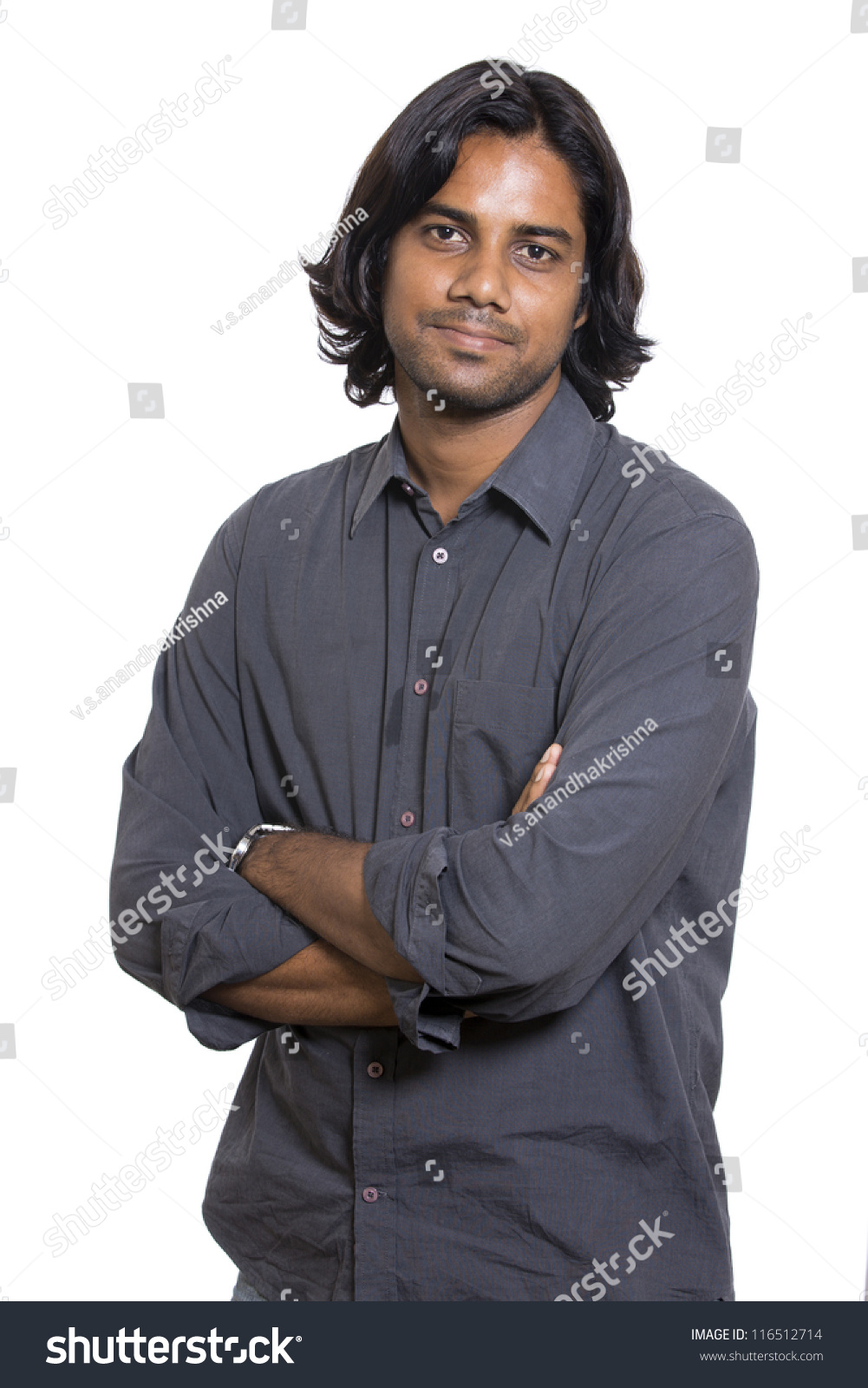 Indian Handsome Young Man Long Hair Stock Photo Edit Now
