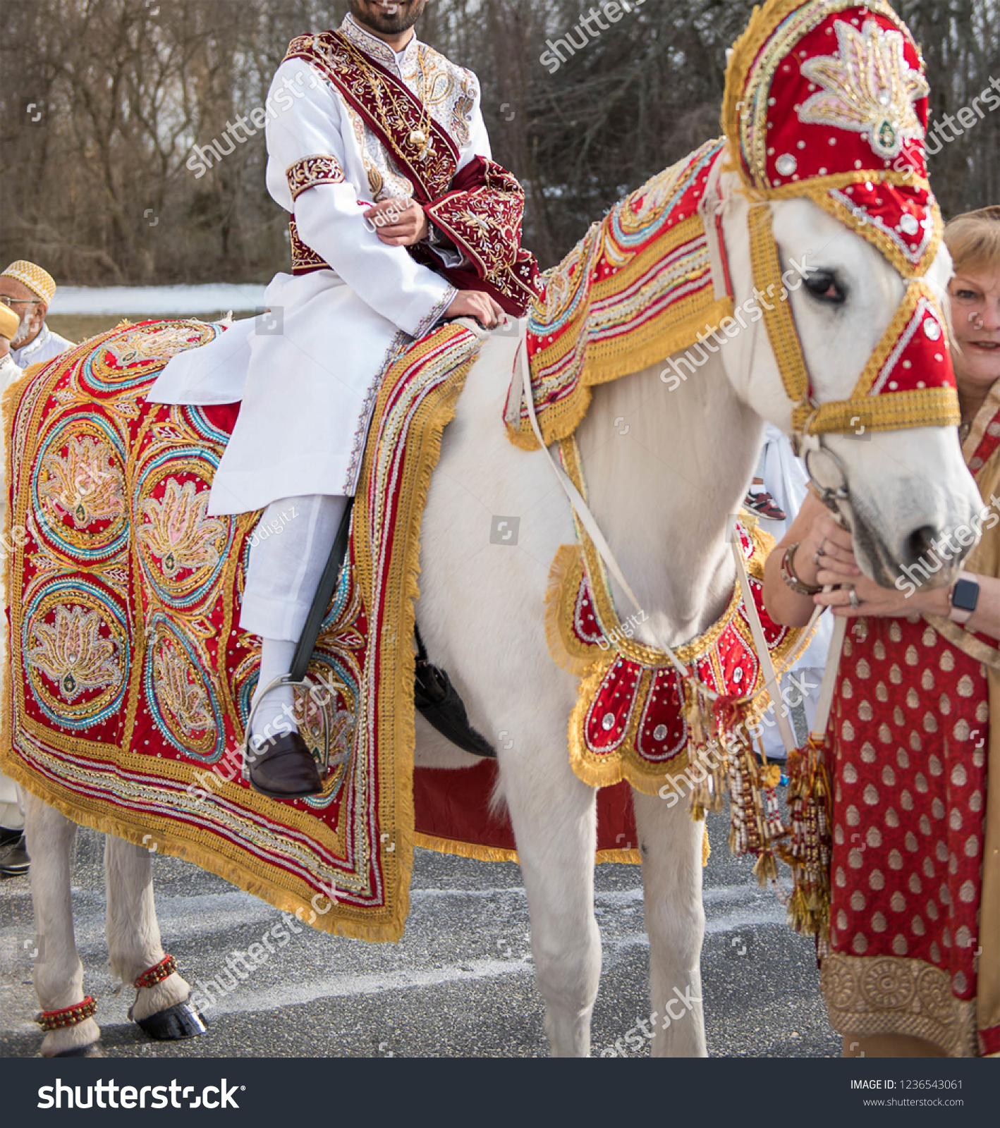 Indian Hindu Groom Riding White Horse Stock Photo Edit Now