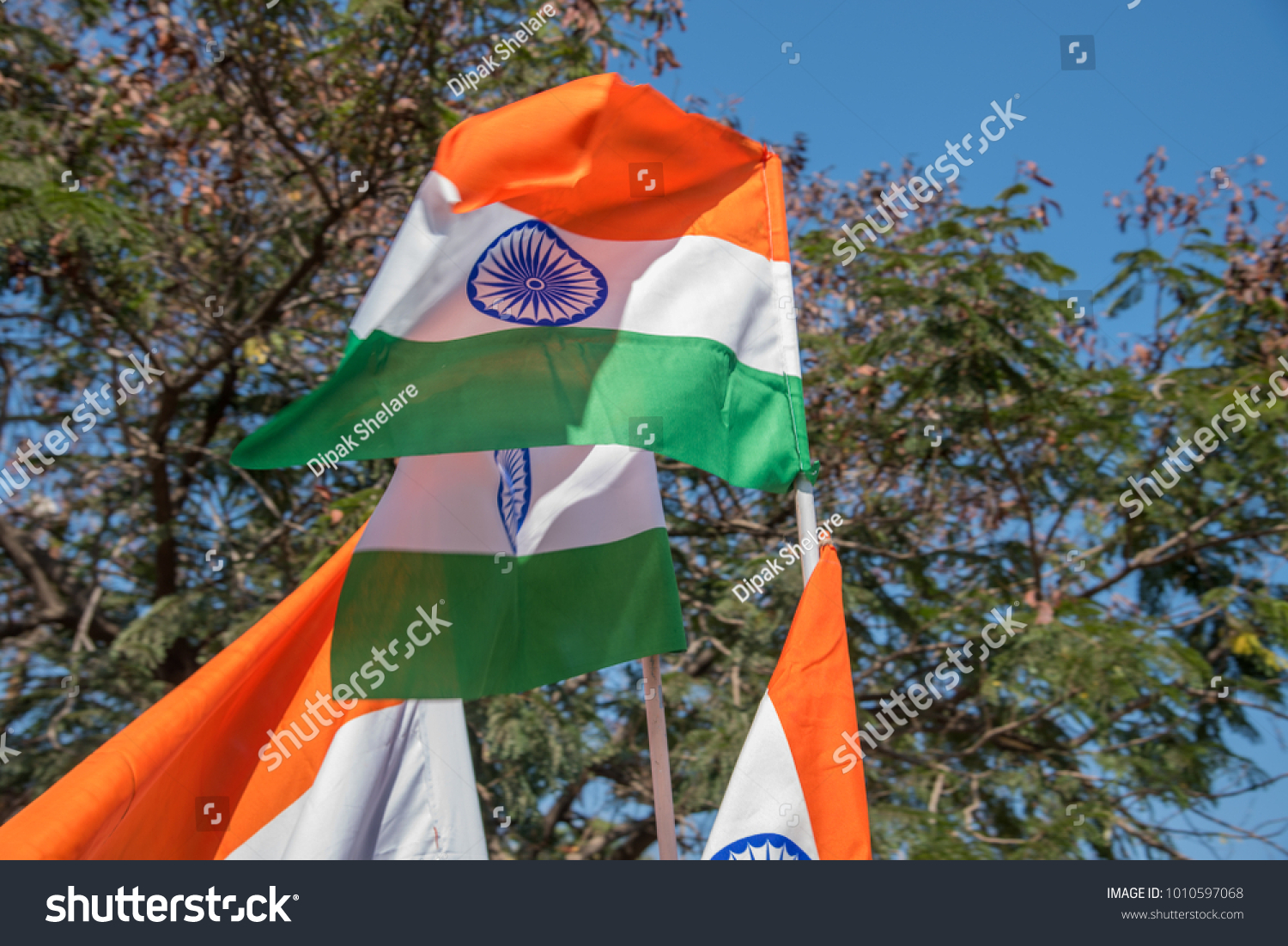 Indian National Flag Tri Colour Flags Stock Photo 1010597068 | Shutterstock