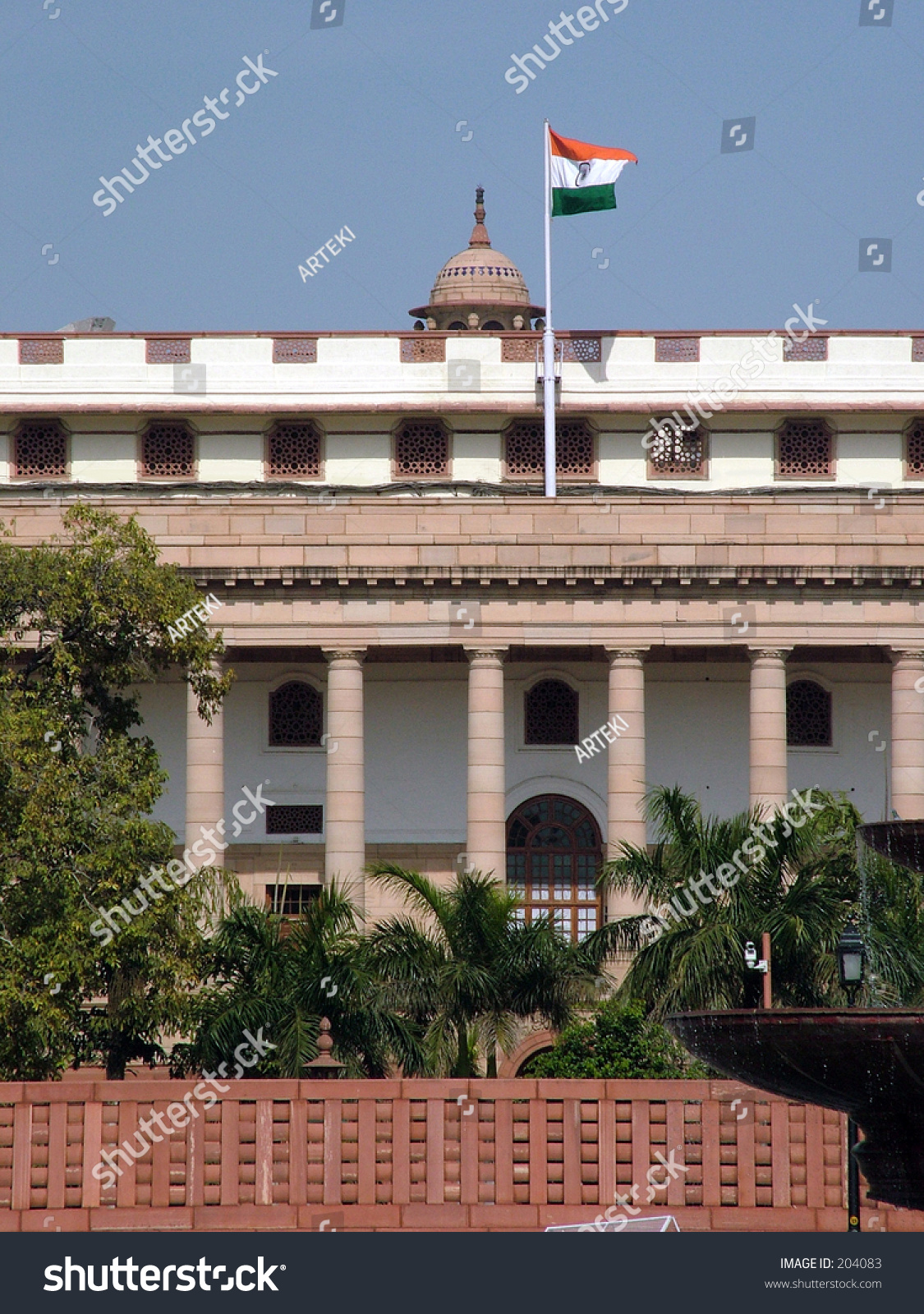 Indian Parliament House New Delhi India Stock Photo 204083