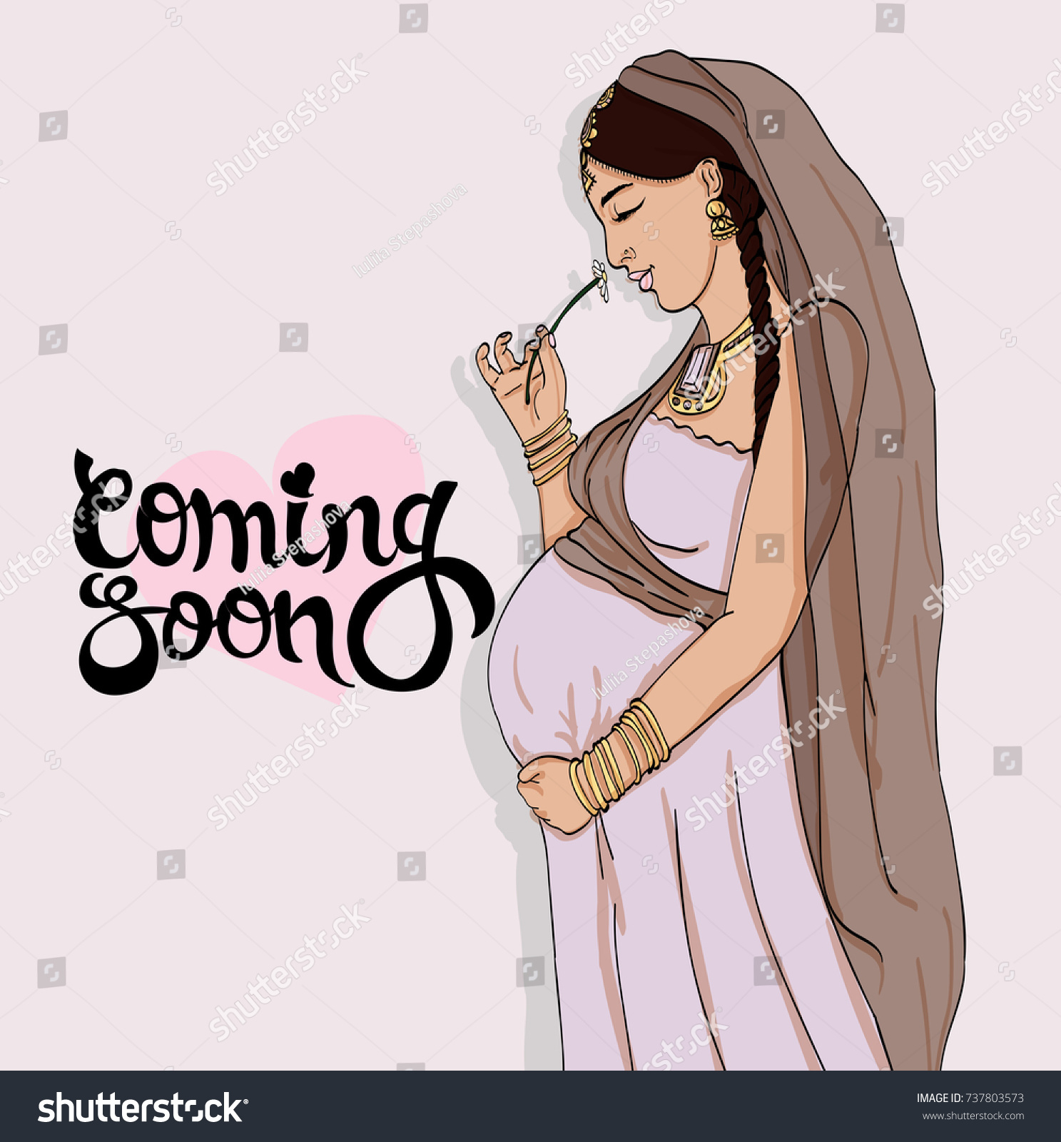 Indian Pregnant Woman Pregnancy Dress Prepared Stock Illustration 737803573 Shutterstock 6017