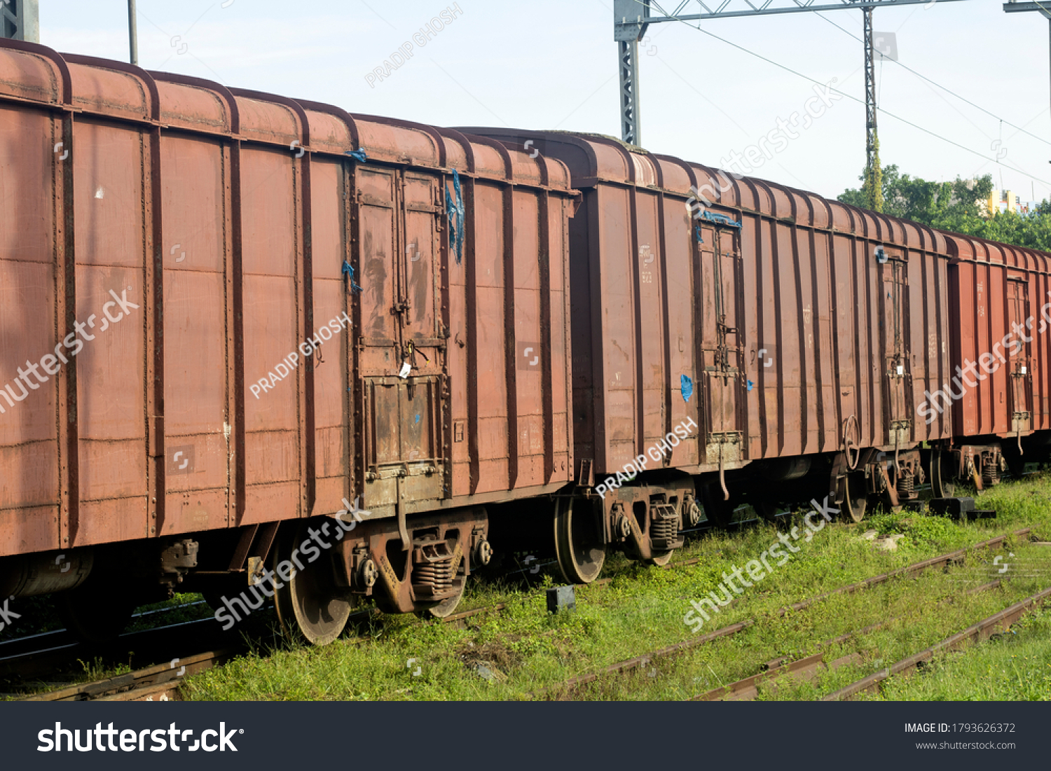 Indian Railways Freight Wagons Stand Rly Stock Photo 1793626372