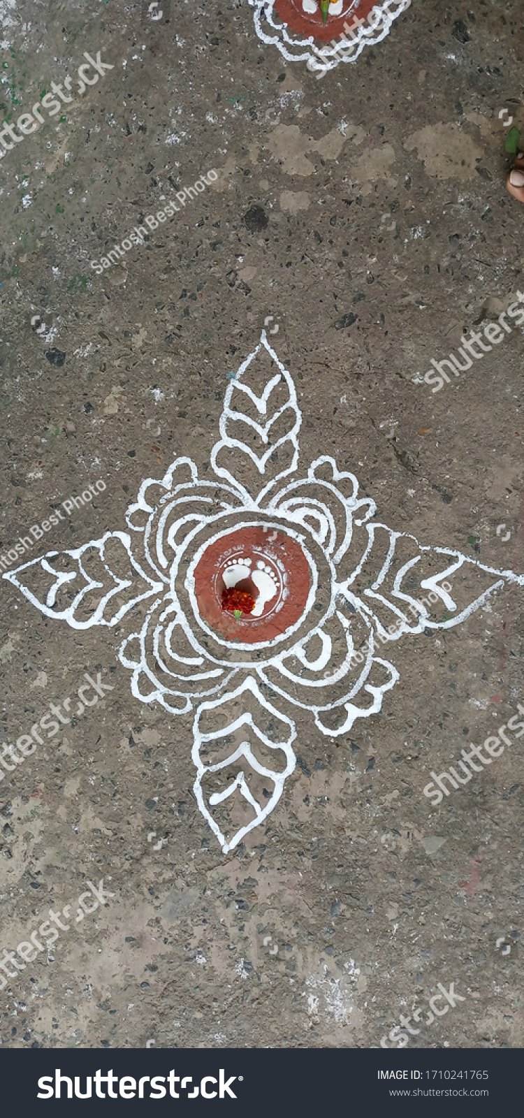 Indian Rangoli Art Work Made By Stock Photo 1710241765 | Shutterstock