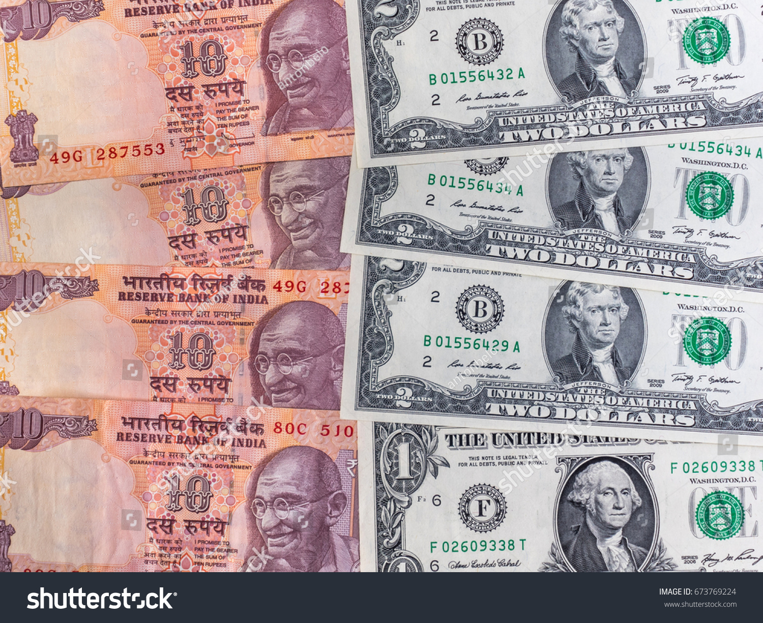 Indian Rupee American Dollar Background Stock Photo Edit Now
