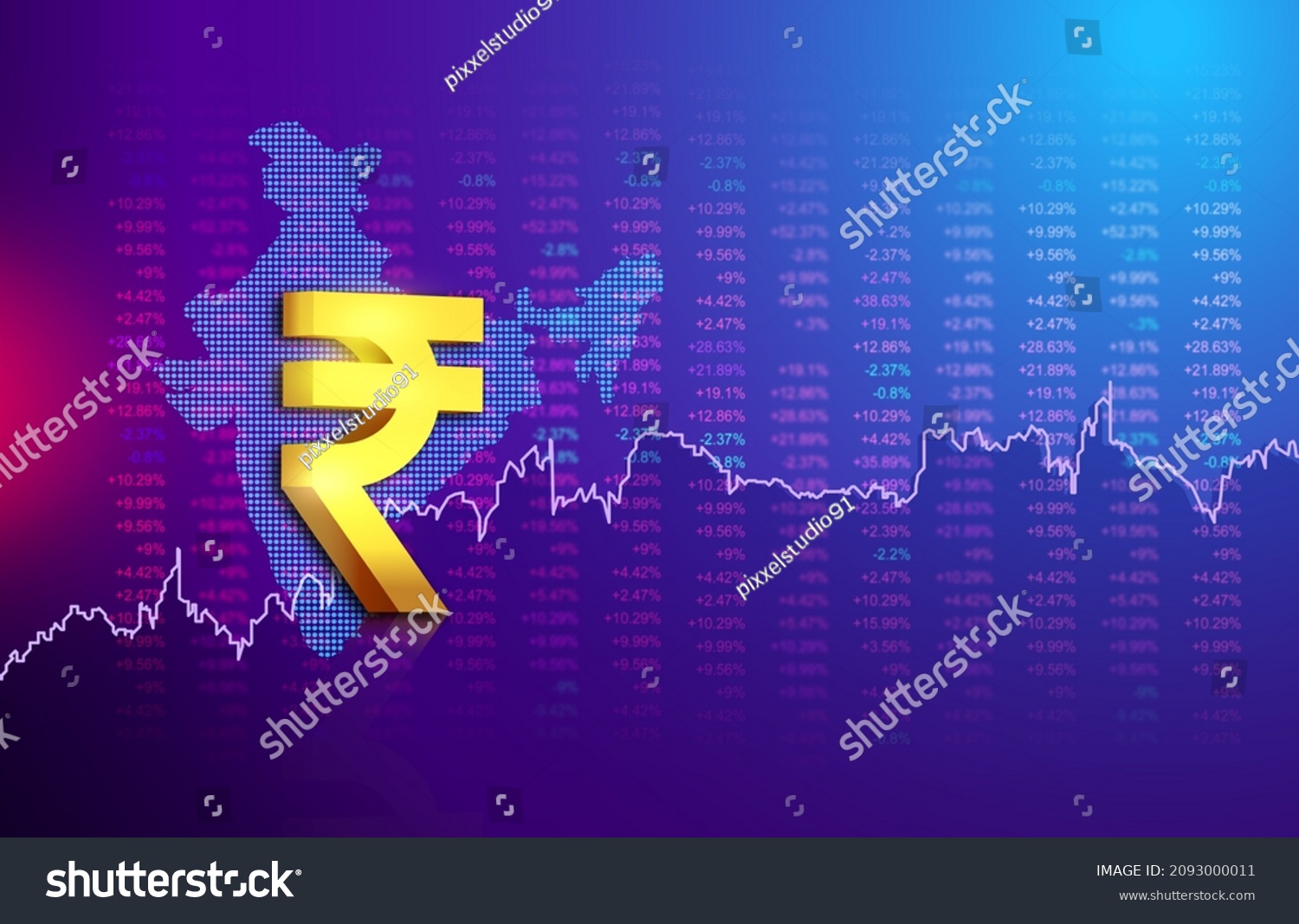 Indian Rupee Background Indian Rupee Symbol Stock Illustration 2093000011