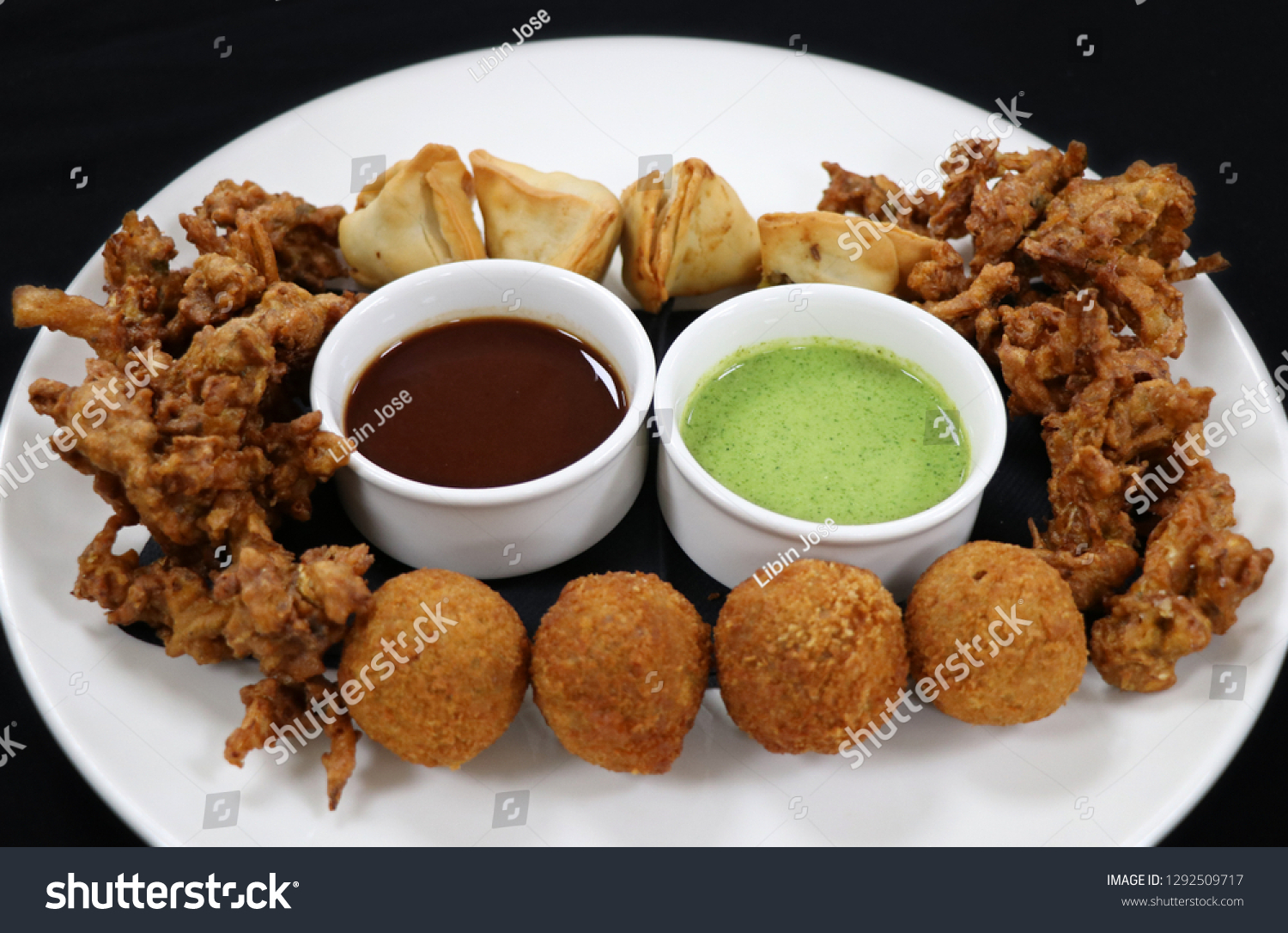 Indian Snack Pakora Platter Mint Tamarind Stock Photo Edit Now