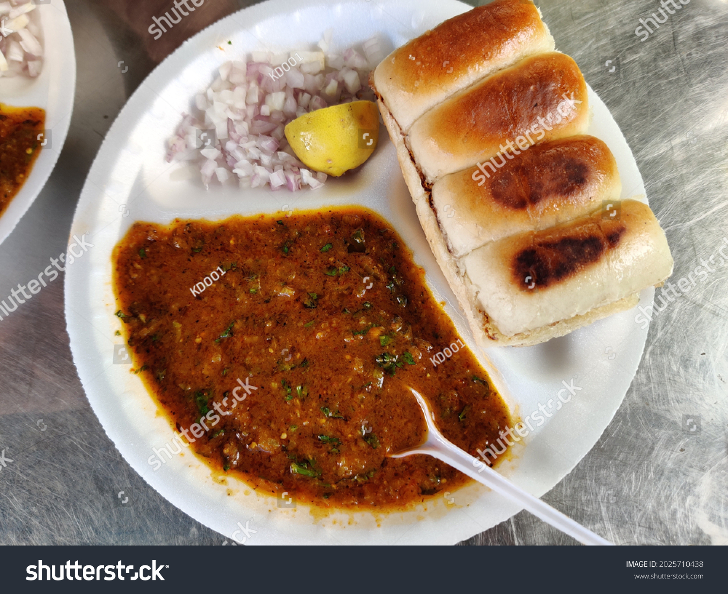 Indian Street Food Pav Bhaji White Stock Photo Edit Now 2025710438